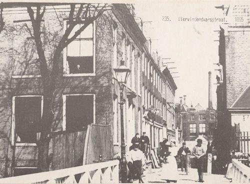 Vierwindenwarsstraat in 1895 Holland Reproduction Old View Postcard