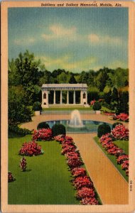 Vtg Mobile Alabama AL Soldiers and Sailors Memorial 1940s Linen Postcard