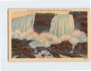 Postcard Cave Of The Winds And Bridal Veil Falls, Niagara Falls, New York