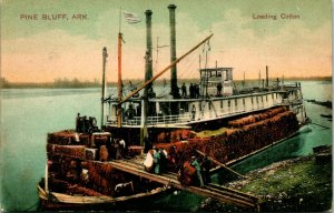 Postcard 1908 PCK Series - Pine Bluff Arkansas - Loading Cotton M13