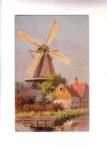 Dutch Windmill and Houses, Used 1911 Nova Scotia