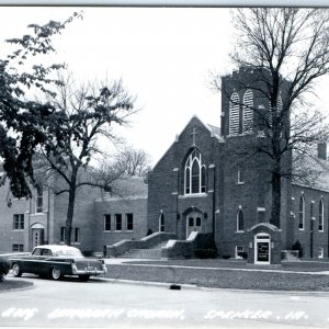 c1950s Spencer, IA RPPC 1st Evangelical Lutheran Church Real Photo Postcard A110