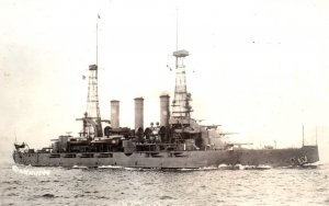 RPPC USS Virginia Battleship Ship Navy Real Photo Postcard