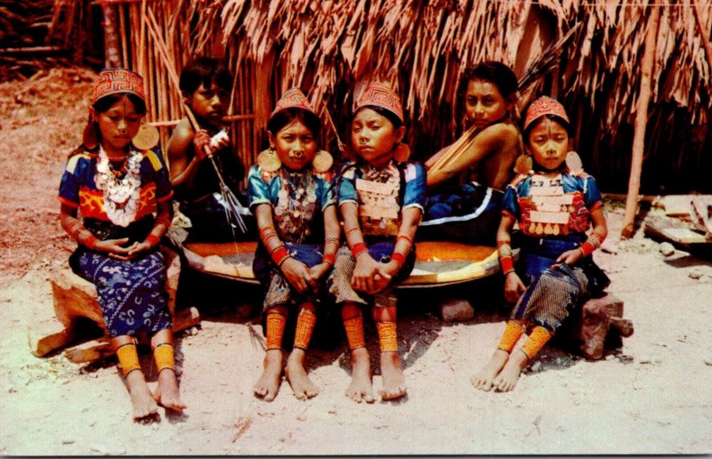 Panama San Blas Indian Children Dressed For A Festival