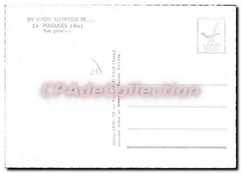 Postcard Old Plane In Perouges Top Ain general view