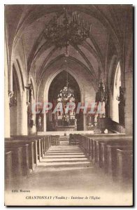Old Postcard Chantonnay Vendee Interior of the Church
