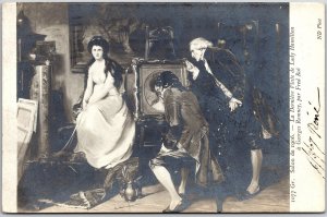 Salon de 1906 - La Derniere Visite de Lady Hamilton a Georges Romney Postcard