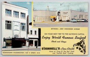 Washington DC O'Donnell's Sea Grill And Bethesda Maryland Postcard X21