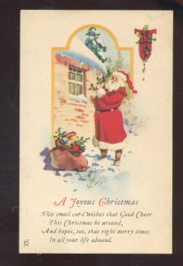 SANTA CLAUS FULL RED ROBE VINTAGE CHRISTMAS POSTCARD CHESTERFIELD MISSOURI