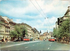 Postcard Poland Warsaw - Krakowskie Przedmieście Street