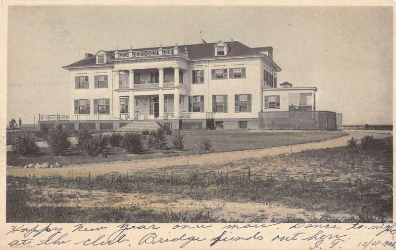 Toledo Ohio Yacht Club Street View Antique Postcard K33938