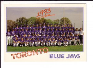 Toronto Blue Jays Baseball Team 1993, Ontario, Large 5 X 7 inch Postcard