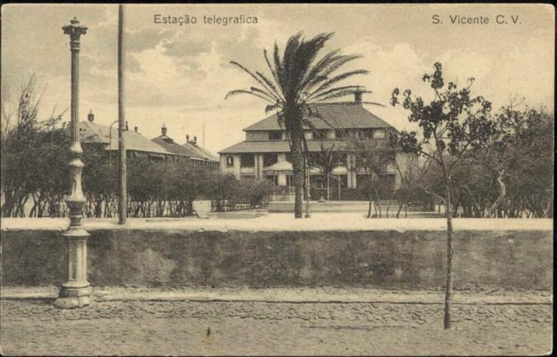 cabo verde, SAO VICENTE, Estacao Telegrafica (1910s)