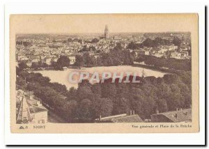 Niort Old Postcard General view and place of Breche