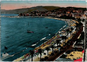 Aerial View Postcard La Croisette et le Suquet Cannes France Postmarked 1949