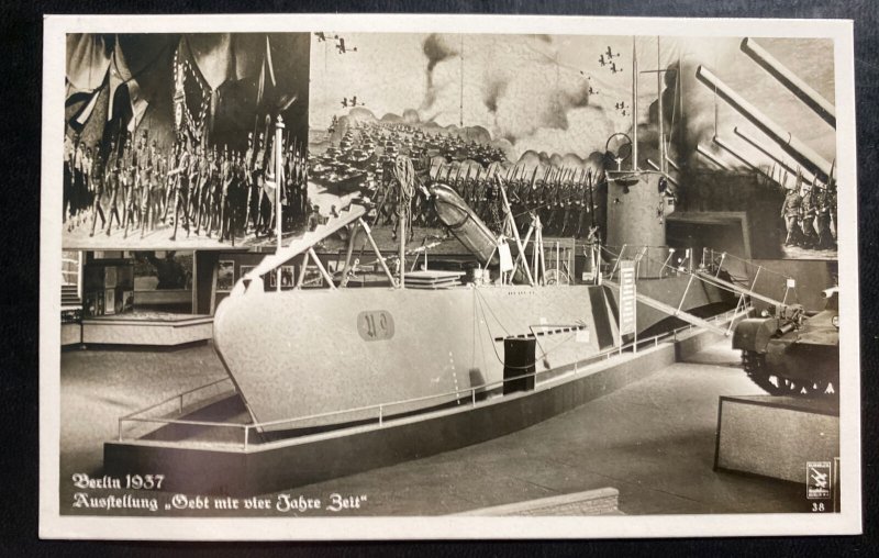 Mint Germany RPPC Real Picture Postcard Battle Ship Exhibition Berlin 1947