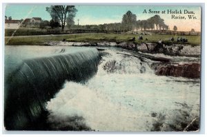 c1910 Scene Horlick Dam Water Racine Wisconsin Vintage Antique Unposted Postcard