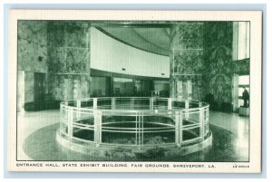 c1940's Entrance Hall State Exhibit Building Fair Grounds Shreveport LA Postcard 