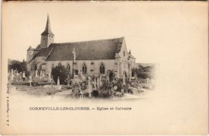 CPA CORNEVILLE-les-CLOCHES - Église et Calvaire (160732)