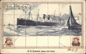 Steamer Steamship S.S. Zeeland Red Star Line Dutch Theme c1910 Postcard