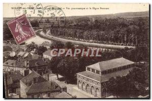 Old Postcard Nogent Sur Seine Panoramic view and Perronet dam