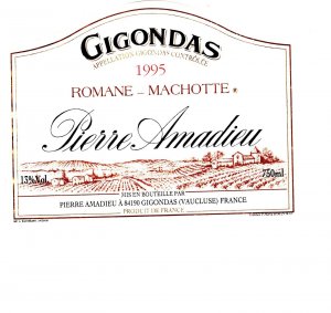 1995 Romane Machotte Pierre Amadieu, Original Vintage Wine Label