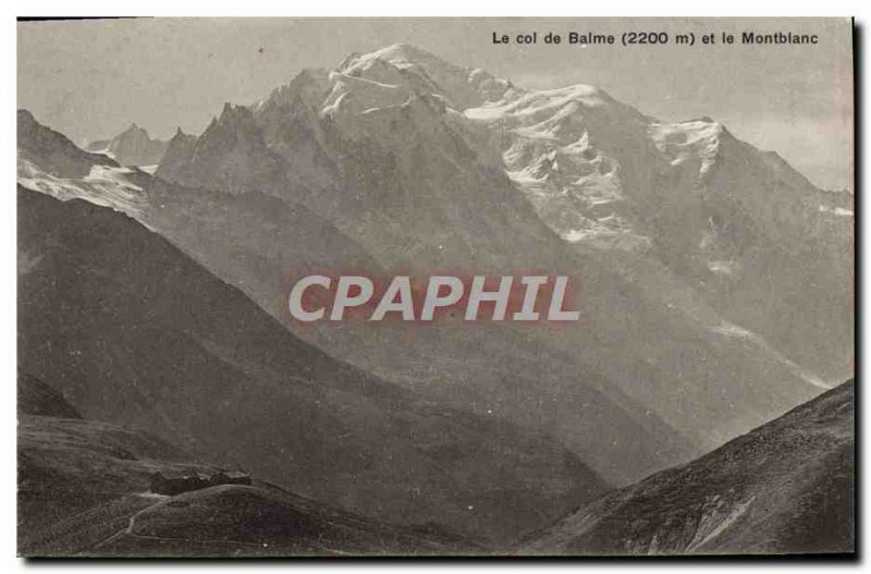 Old Postcard Col De Balme and Montblanc