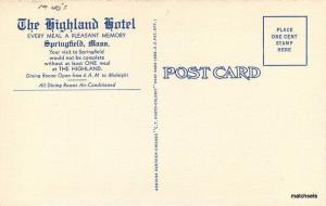 1940s Highland Hotel Interior Furniture Springfield Massachusetts Teich 8164 