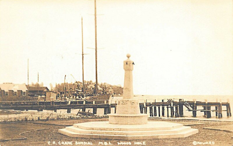 Woods Hole MA C. R. Crane Sundial By Howard Real Photo Postcard