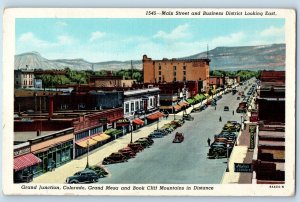 Grand Junction Colorado Postcard Main Street Business District Looking East 1940