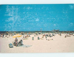 Damaged Scratched Pre-1980 BEACH SCENE Clearwater Beach - Near Tampa FL AE9403