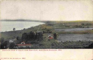 Valley Panorama from High Cliff South Kaukauna Wisconsin 1907 postcard