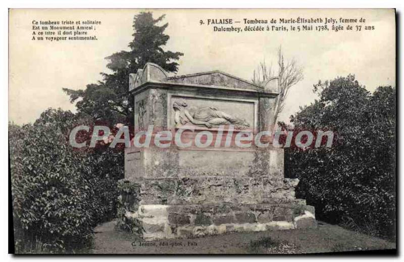 Postcard Old Flaise Tomb of Marie Elisabeth Joly Dalembey woman died in Paris...