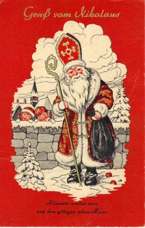 Gruss vom Nikolaus Saint Nicholas postcard