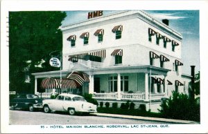 VINTAGE POSTCARD HOTEL MAISON BLANCHE ROBERVAL LACOSTE-JEAN QUEBEC CANADA