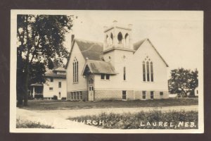 RPPC LAUREL NEBRASKA METHODIST EPISCOPAL CHURCH 1911 REAL PHOTO POSTCARD