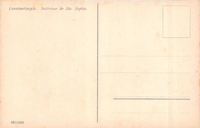CONSTANTINOPLE TURKEY INTERIEUR de STE SOPHIE POSTCARD