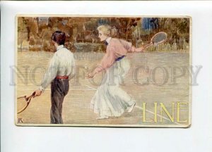 3156719 TENNIS Line by PC Vintage B.K.W.I. postcard