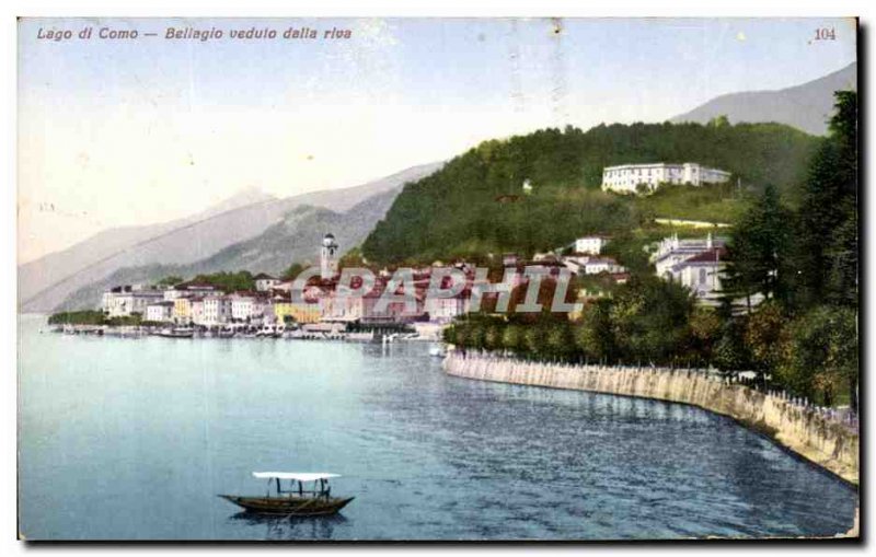 Old Postcards Lake Como Bellagio Veduto Della Riva