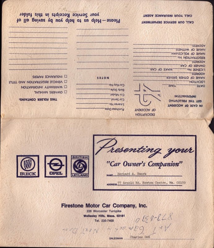 1974 Austin Marina  Sale Contract  10 x 6