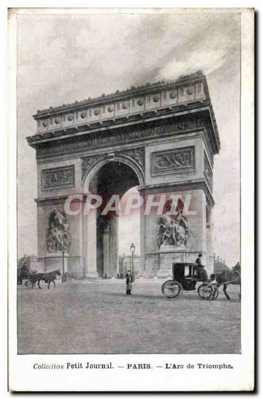 Old Postcard Paris Arc de Triomphe