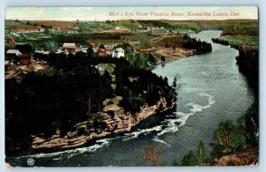 Kawartha Canada Postcard Bird's Eye View Fenelon River 1909 Antique Posted