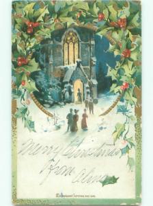 Divided-Back CHRISTMAS SCENE Great Postcard W9606