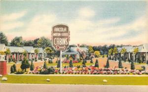 Arcola Motor Lodge 1940s PARAMUS NEW JERSEY roadside Colorpicture Silk 5440