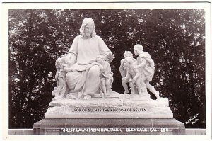 Forest Lawn Memorial Park, Glendale CA, Vintage Real Photo Postcard, RPPC