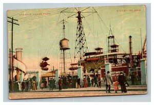Vintage 1911 Postcard Rides at Steeple Chase Park Coney Island New York