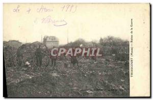 Postcard Old Army Triaucourt ruins of War