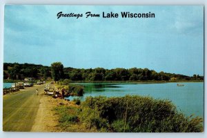 c1950 Greetings From Lake Wisconsin Fisherman Wisconsin Correspondence Postcard