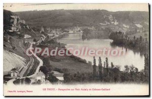 Old Postcard Le Thuit Perspective On Small And Andely Chateau Gaillard