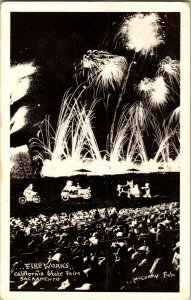 RPPC Fireworks at California State Fair, Sacramento CA Vintage Postcard H59